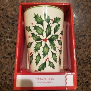 NWT Lenox Holly Travel Mug